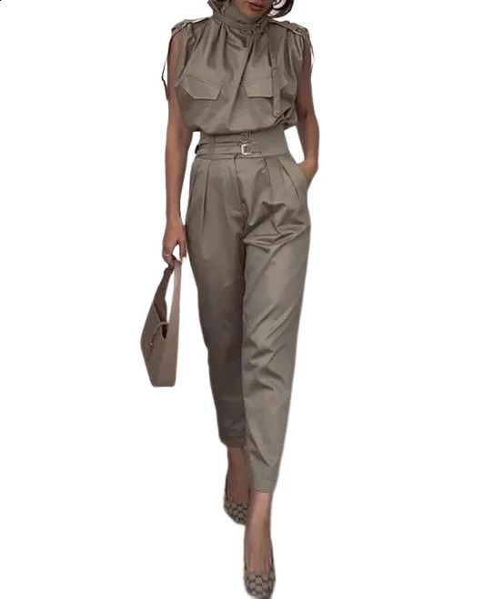 Summer Outfits for Women 2024 Two Pieces Set Fashion Casual Solid Loose Pants Two Piece Set Temperament Commuting 240813