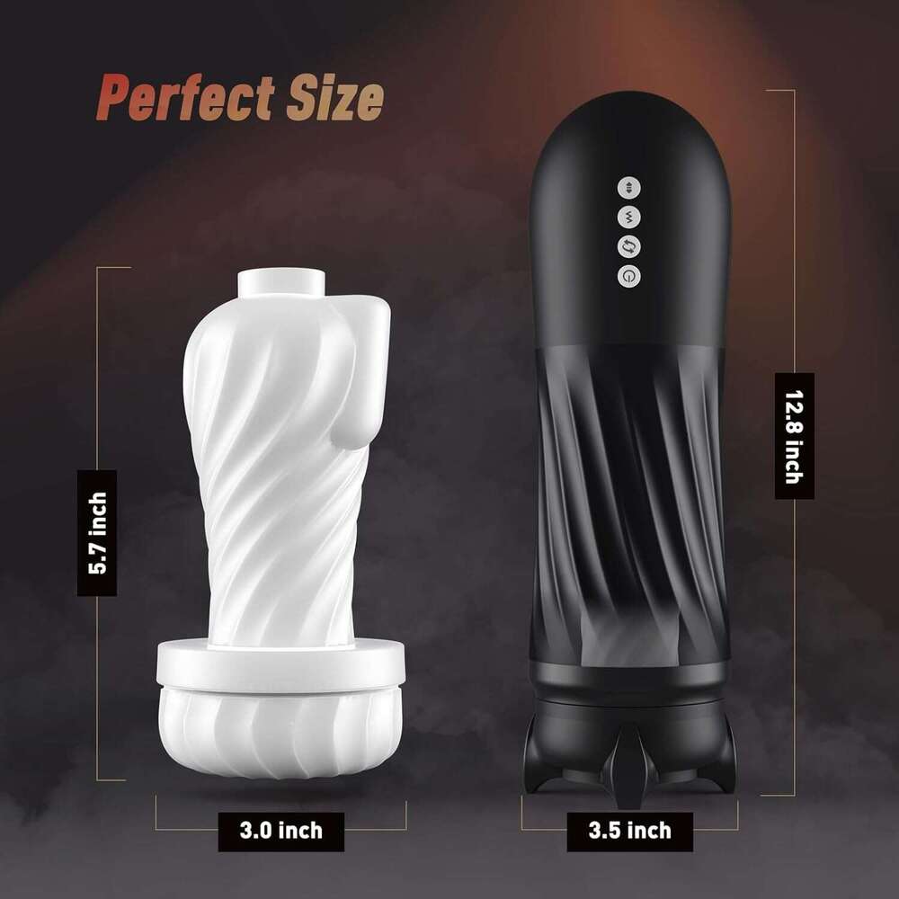 Tracy's Dog automatic male device, adult sex toy, 3 twist and 5 thrust vibration modes, hands-free heated male vibration massager, men's ple