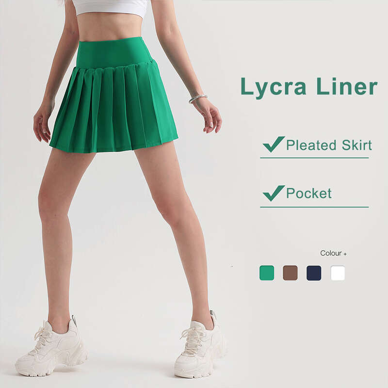 Women Tennis Pleated Summer Yoga Sports Mini Pant Girl High Waist Golf Badminton Skort Shorts Under The Skirt Pocket