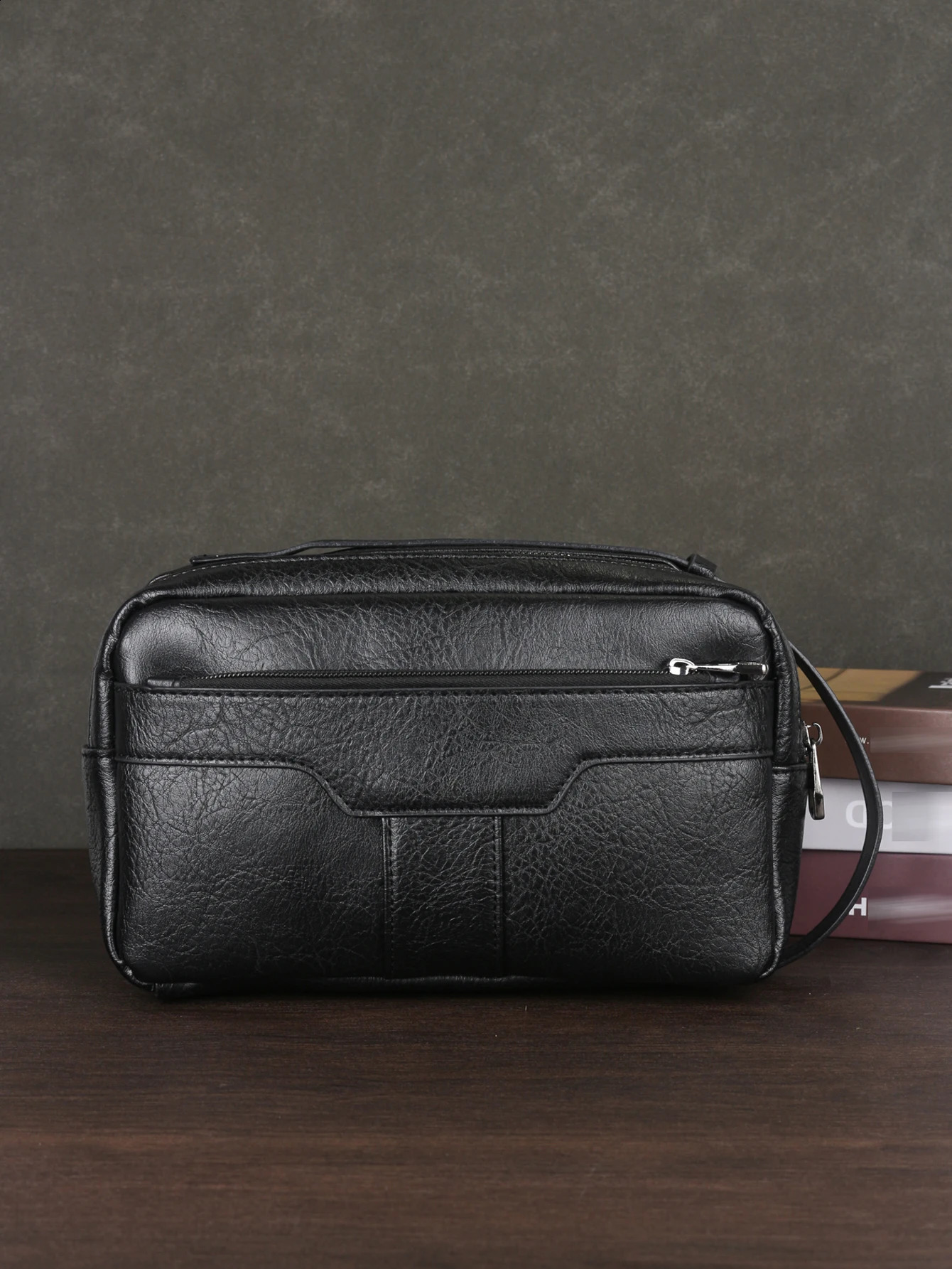 Retro mens clutch bag lightweight waterproof multifunctional large capacity wrist bag office handbag 240812
