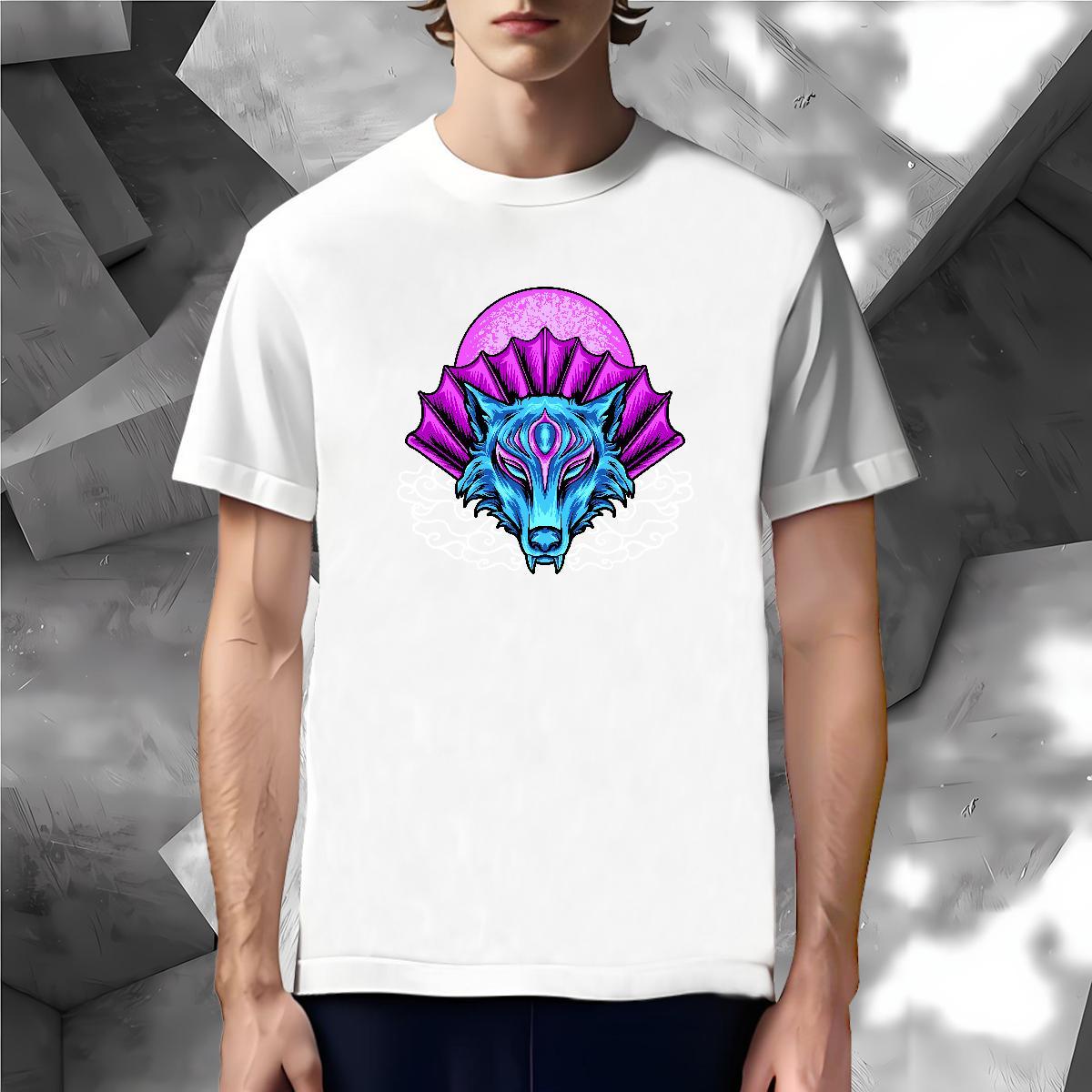 Designer T shirt wolf Breathable Crew Neck Street Casual Customized 230g Cotton Tshirt for Man Woman Classic Wear