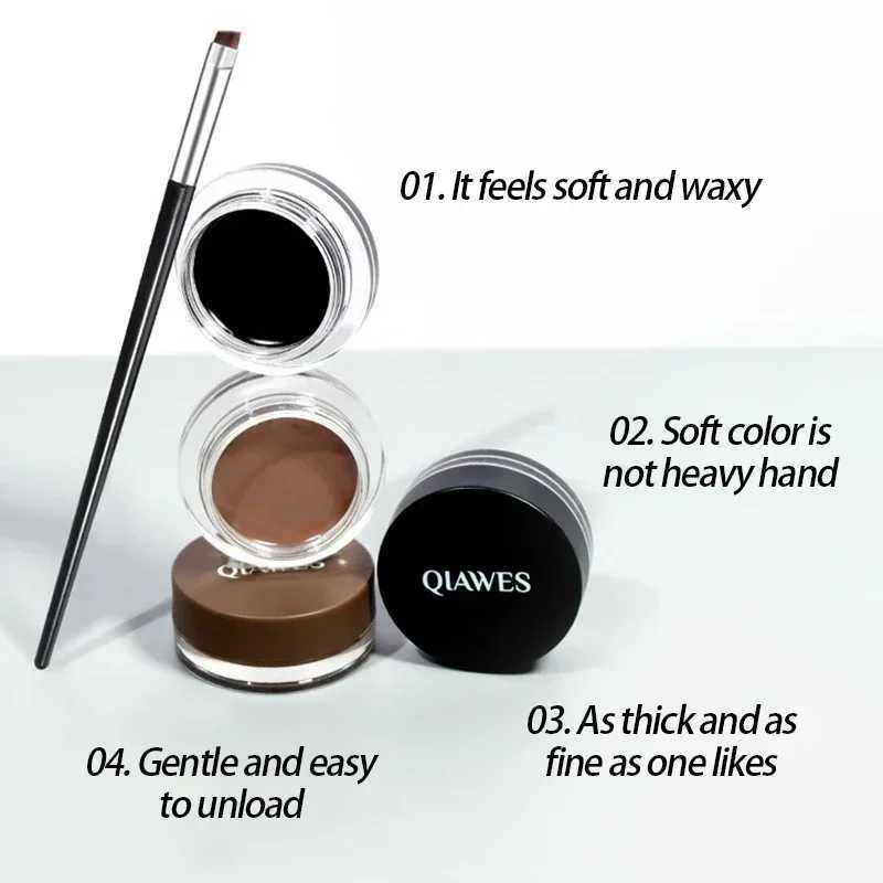 Black Brown Eyeliner Cream Waterproof Beauty Cosmetics Long Lasting Eyeliner Gel Eyeshadow Makeup Tools with Brush Set Eye Liner Y240813