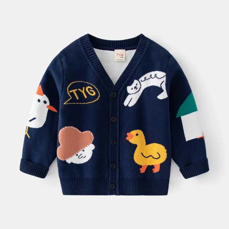 2-8T baby boys and girls winter clothing cute baby sweaters cardigans woolen sweaters knitted animal prints baby knitted jackets W240813