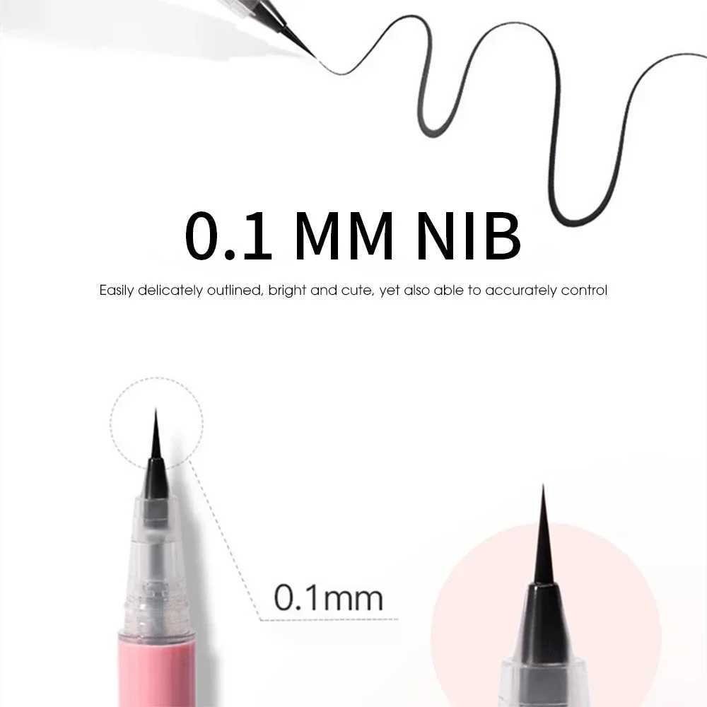 1PC Ultra Thin Silky Matte Liquid Eyeliner Waterproof Non Smudging Lasting Black Brown Pink Lying Silkworm Eye Liner Eyes Makeup Y240813
