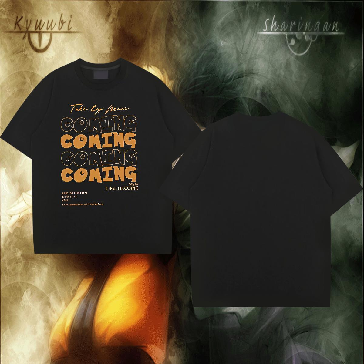 Classic Tshirts Anime Printing Street 230g Cotton Custom Cartoon Short Sleeve O-Neck letter Men T Shirts 2024 New Clothes