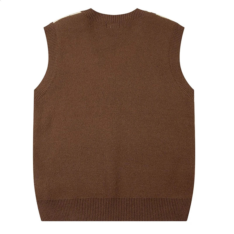 Color matching jacquard womens sweater vest sleeveless jacket knitted vest retro Y2K autumn floral top 240829
