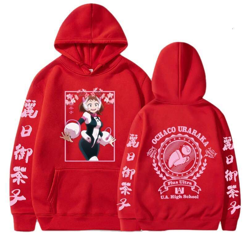 My Anime Hero Academia Ochaco Uraraka Graphic Print Hooded Plus Size Hoodie Women Sweatshirts Haruku Female Pullover Clothing