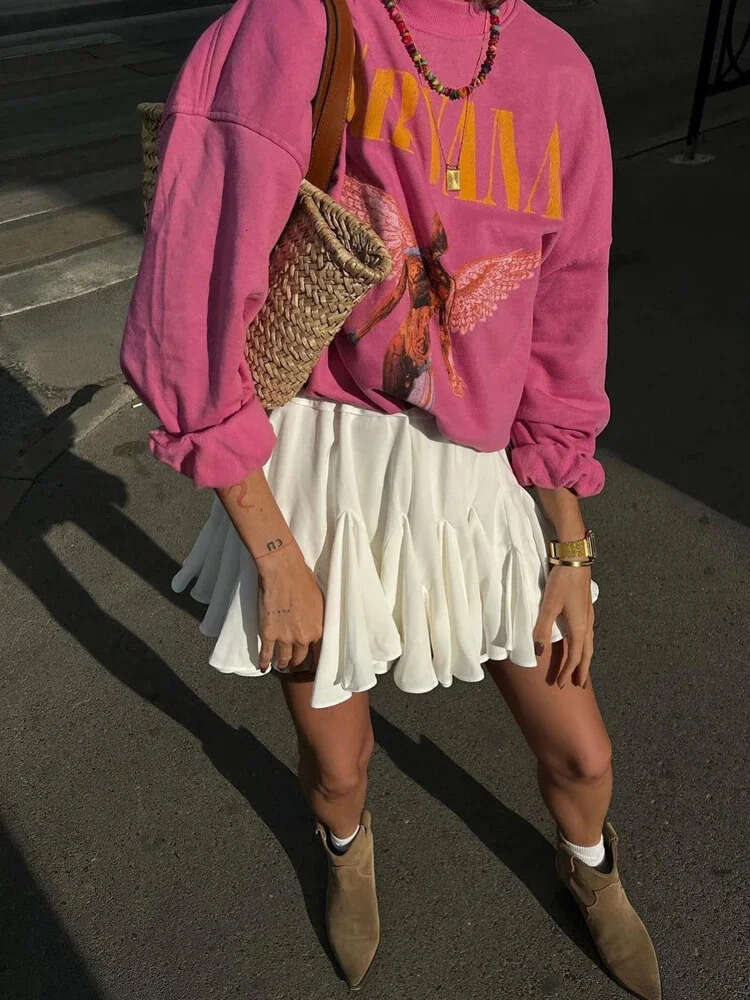 Elastic New Tutu Short Skirts Women Summer Korean Fashion White A-line Waist Sexy Cute Ruffle Vintage Tennis Skirt Mini