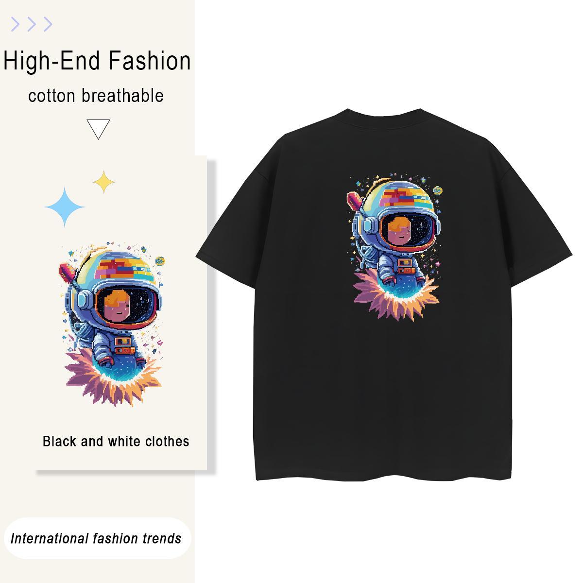 T shirt 230g 100% Cotton universe Summer Casual Pure Cotton White Plus Size Tshirt for Man Woman DIY Free Shipping Tshirts
