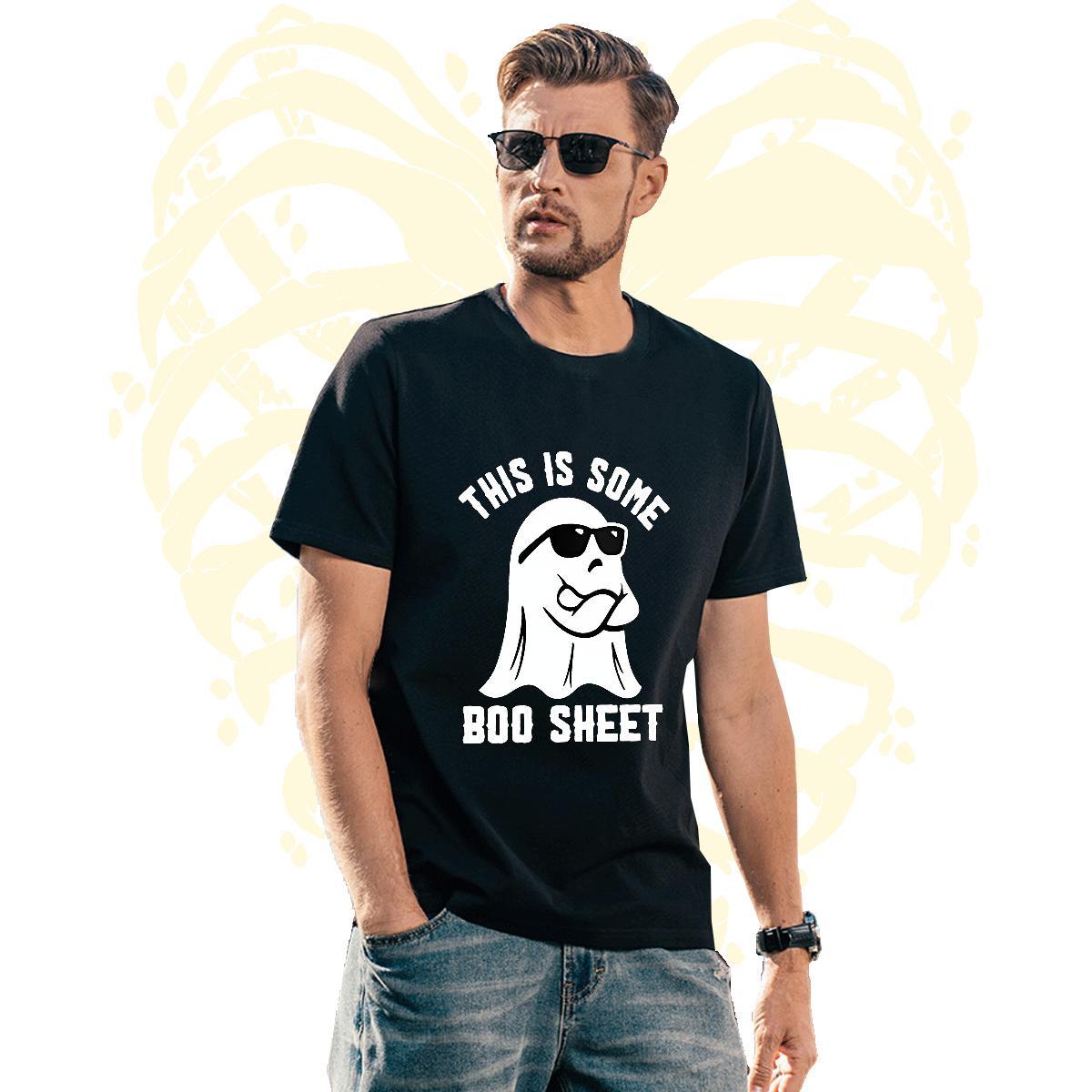 Loose Fit T-Shirts halloween Pure Cotton Anime Printing Street Black White 230g Cotton Men Clothes T-Shirt Fashion Casual Top Tees