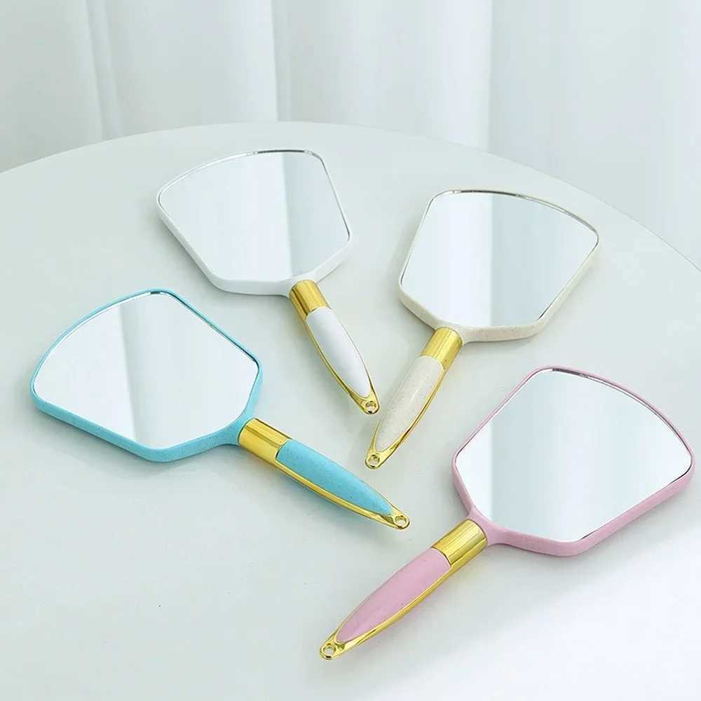Retro handheld makeup mirror with handheld makeup mirror irregular salon makeup table compact mirror suitable for dental home cosmetics W240813