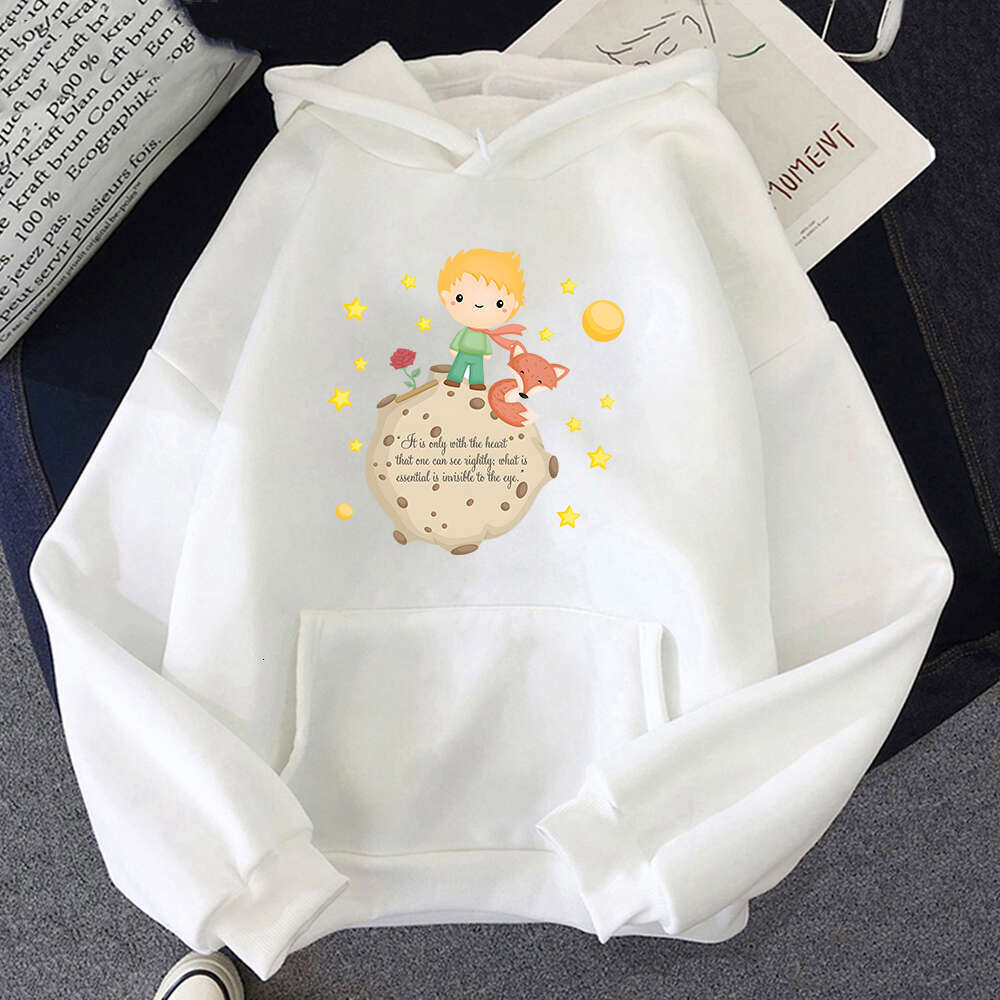 Prince Little And Fox Print Hooded Plus Size Hoodie Women Sweatshirts Haruku Autumn Winter Warm Female Pullover Clothing