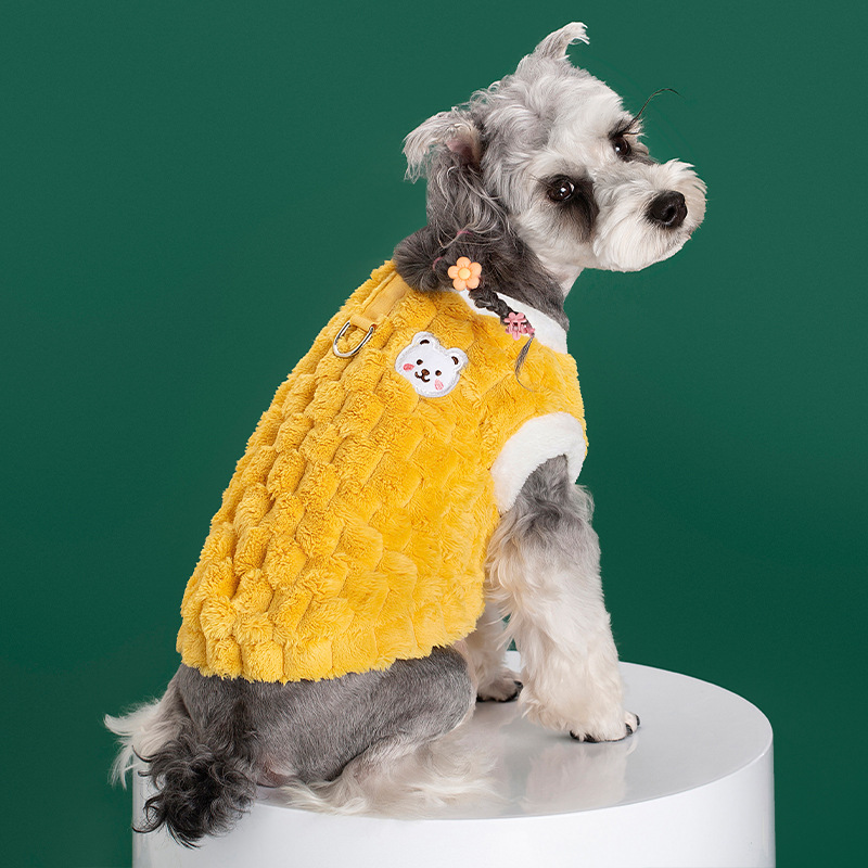 Autumn and Winter Pet Clothing Dog Thickened Warm Turtle Sweater Traction Cardigan Plaid Vest Cat Vest