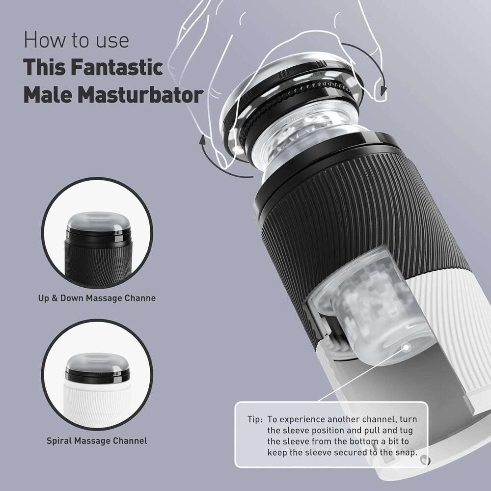 Tracy's Dog Manual Male Masturbator Adult Sex Toys, 2 Massage Channels Penis Stroker, Male Sex Toys Pocket Pussy Sleeve for Men, Masturbation Cup