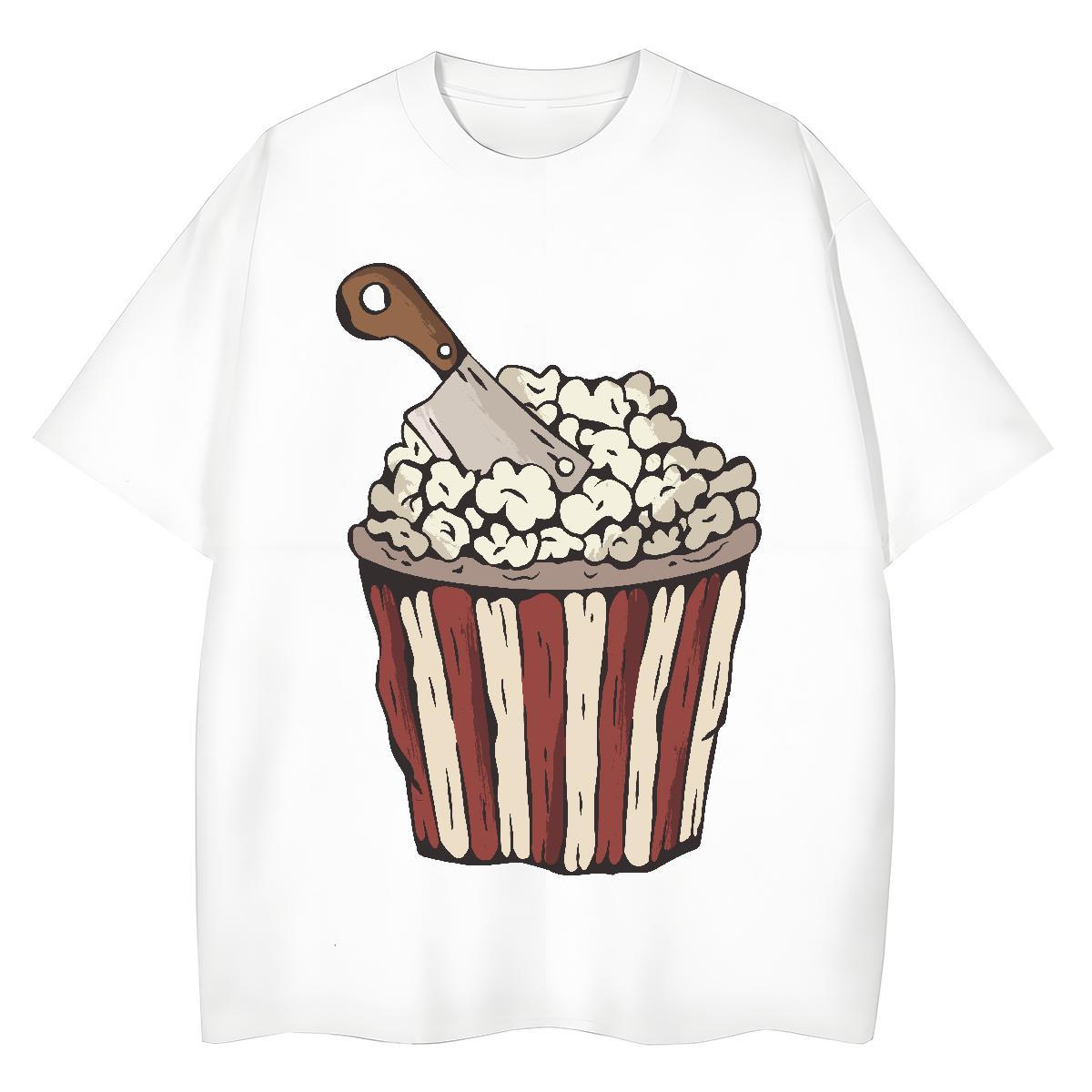TOP Quality Men T Shirts popcorn Breathable Soft Hip Hop Custom Printed 230g Cotton Men Tops Tees Free Shipping Tshirts
