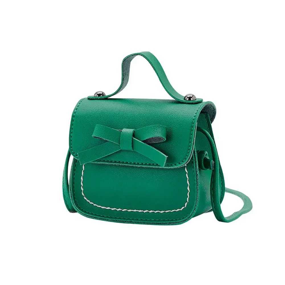 Cute girl mini bow handbag fashionable childrens coin wallet handbag PU leather cute boy childrens small cross body shoulder bag W240813