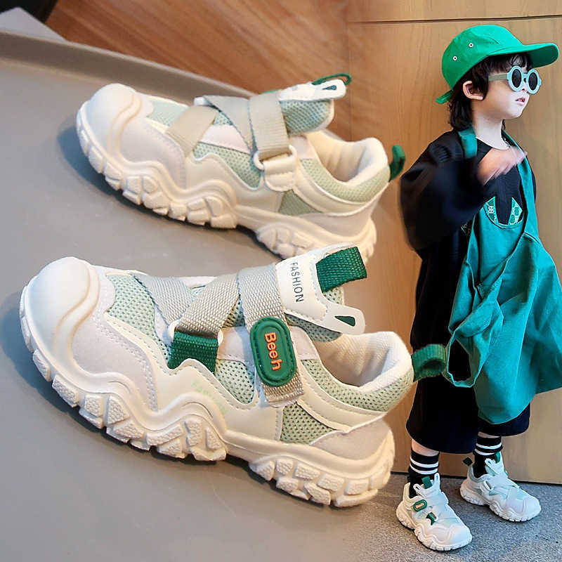 Sneakers 2024 autumn new childrens shoes boys mesh sports shoes girls casual and comfortable dad shoes anti slip running shoes H240805