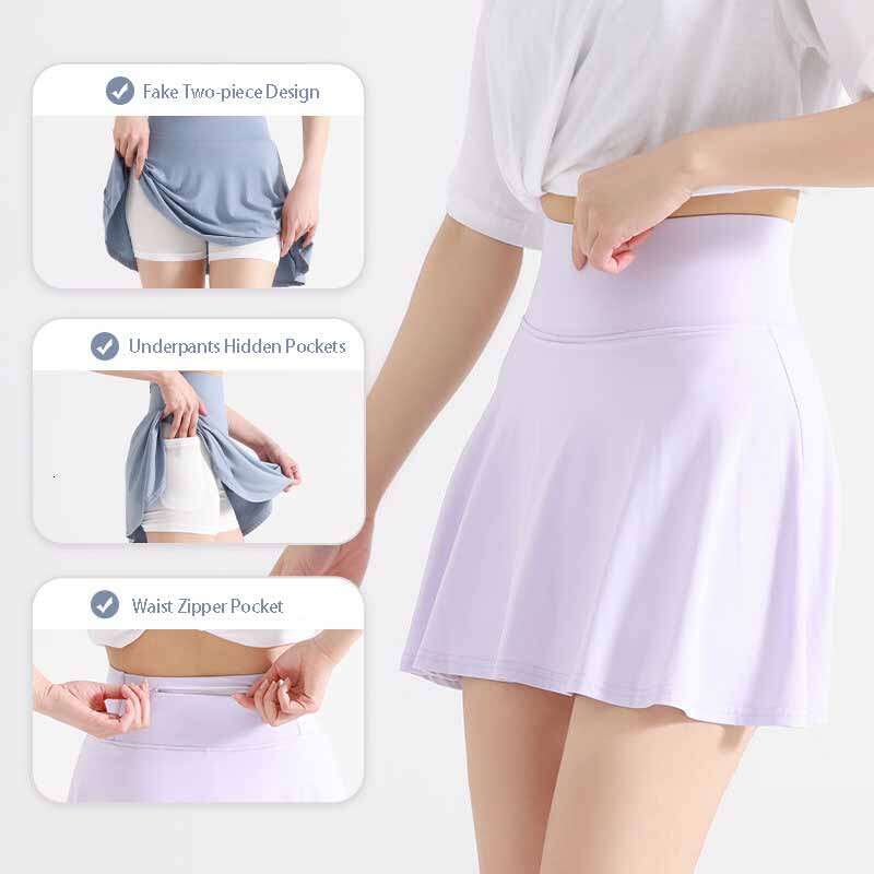 Tennis Summer Skirts Women Golf Pantskirt Sports Fiess High Waist Yoga Running Shorts Skirt Gym Workout Sport Skort