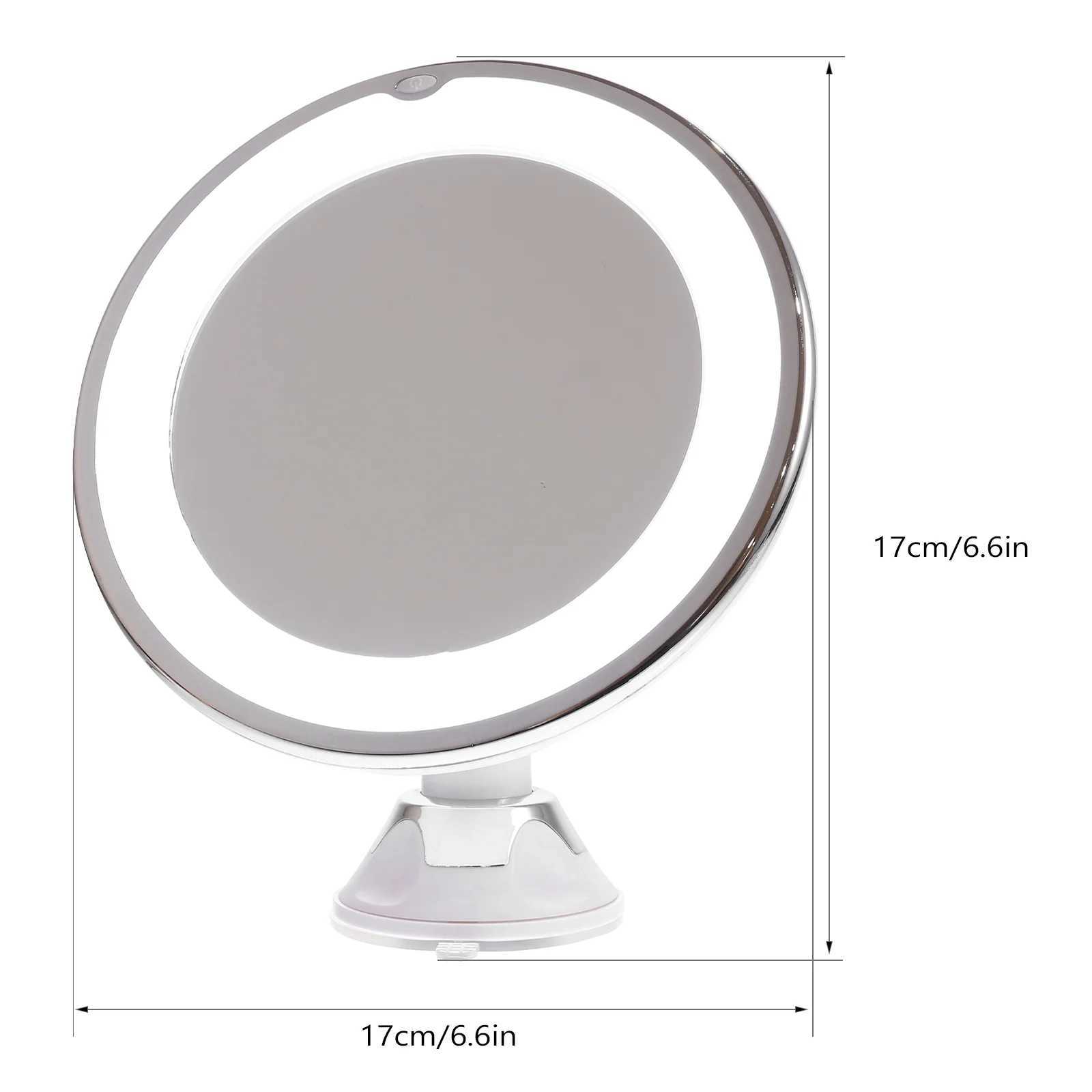 7-inch 10X magnifying makeup mirror with suction cup LED makeup mirror rotating professional desktop makeup mirror W240813
