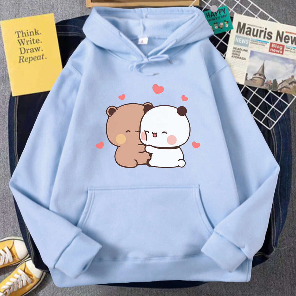 Panda Bear Cute Cartoon Plus Size Hoodie Bubu Dudu Kawaii Clothing Men Women Couple Sweatshirts Haruku Girl Boy Warm Pullover