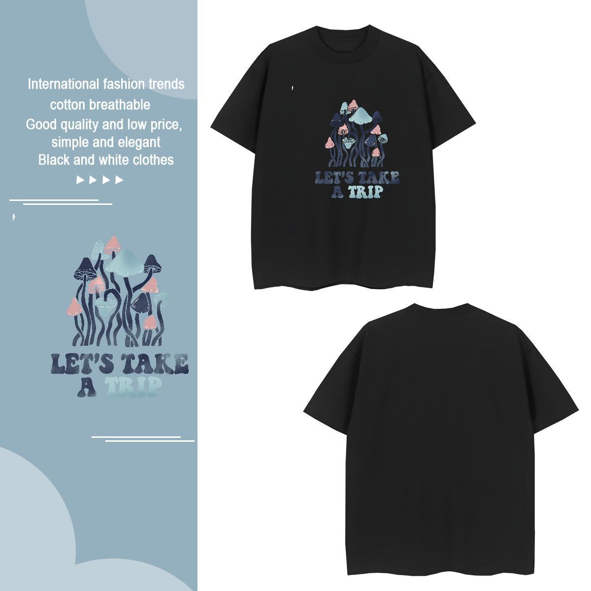 Men T Shirts 230g Cotton mushroom Street Breathable Soft Anime Tshirt for Man Woman Stylist Popular Wear