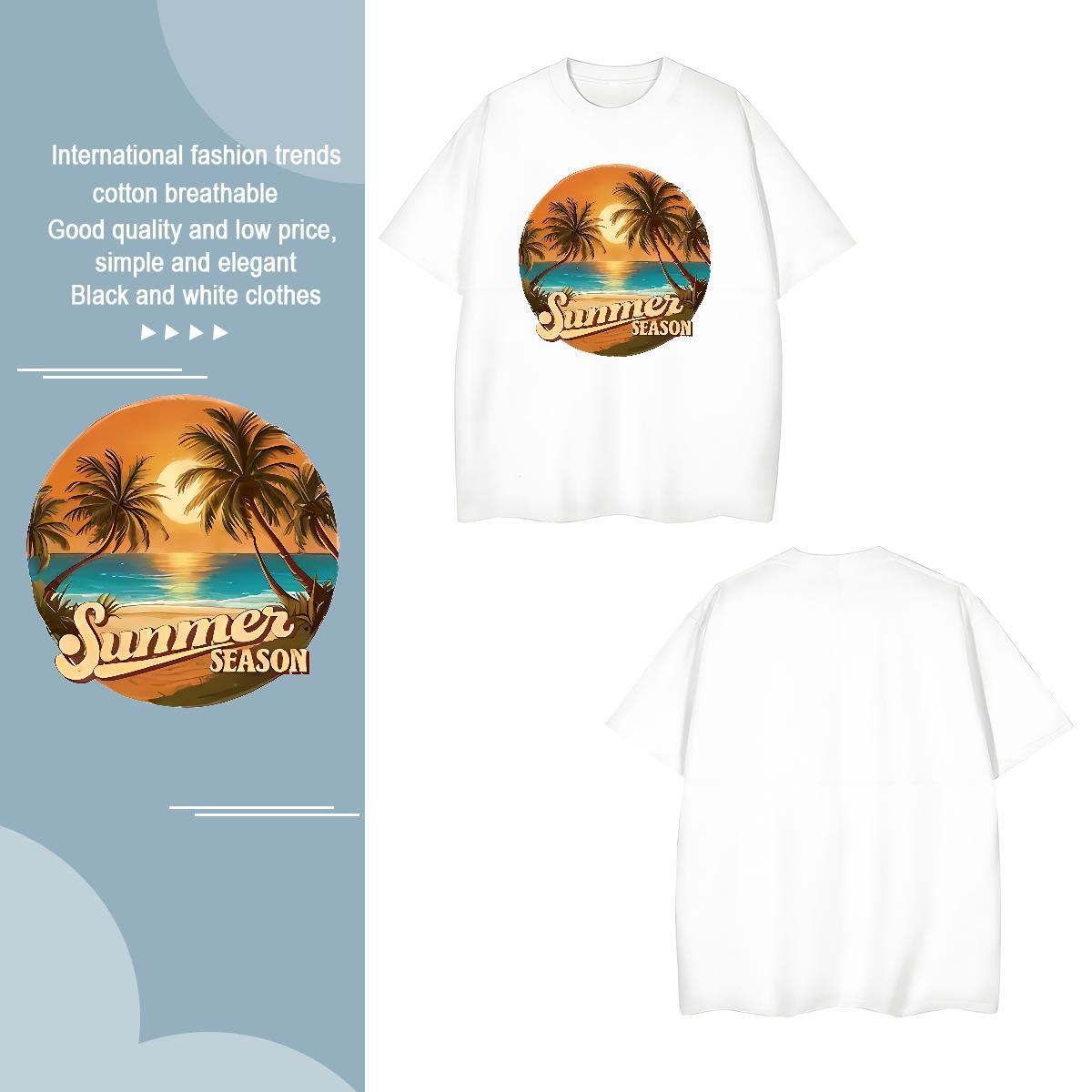 T-Shirts 230g Pure Cotton tree Hip Hop Street Breathable Short Sleeve Customized Print Men Tshirts Factory Direct Brand Tops Shirt