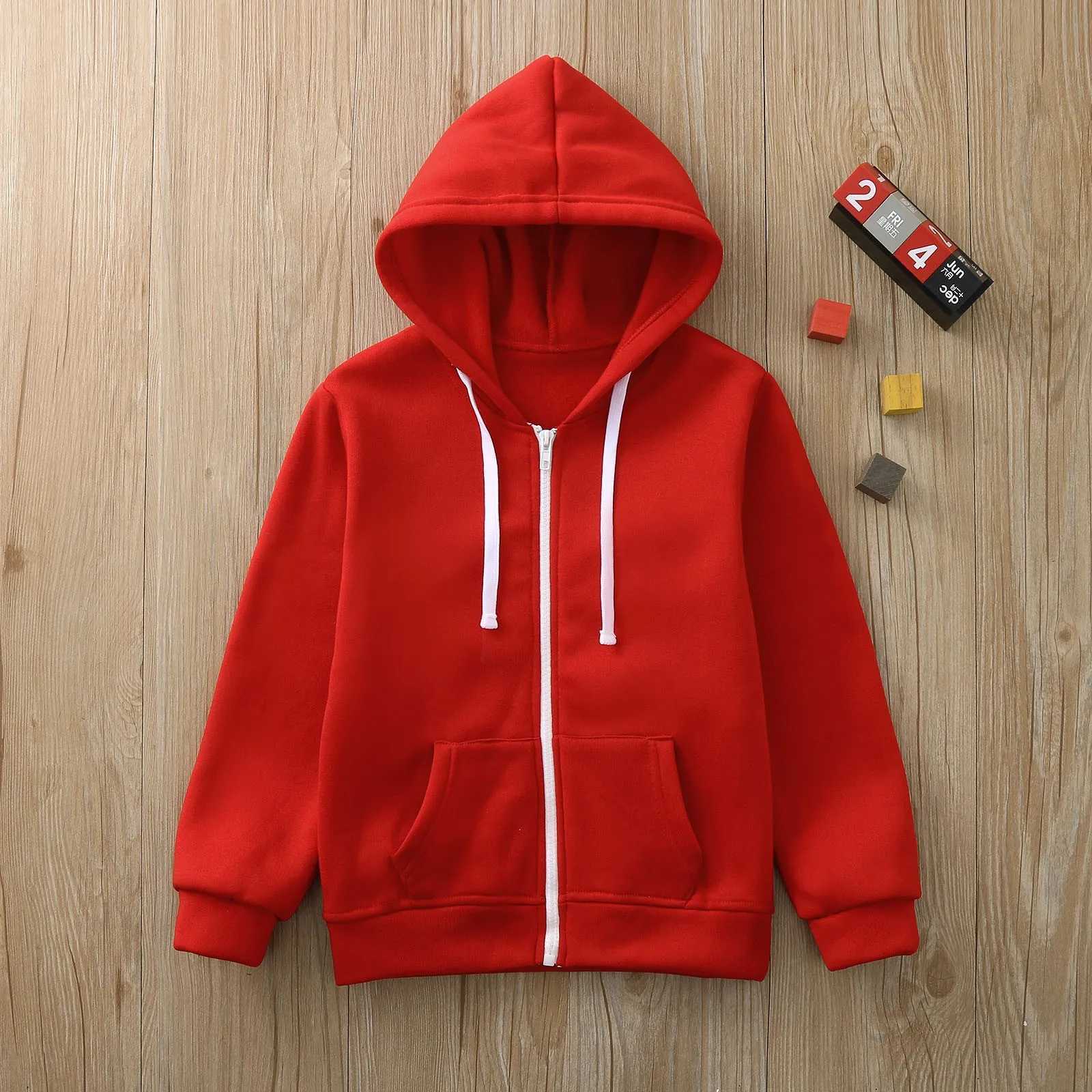 Boys Windbreaker Jacket Top Kids Solid Color Zip Up Hoodie Top Boys Long Sleeve Girls Kids Boys Coat JacketY240814