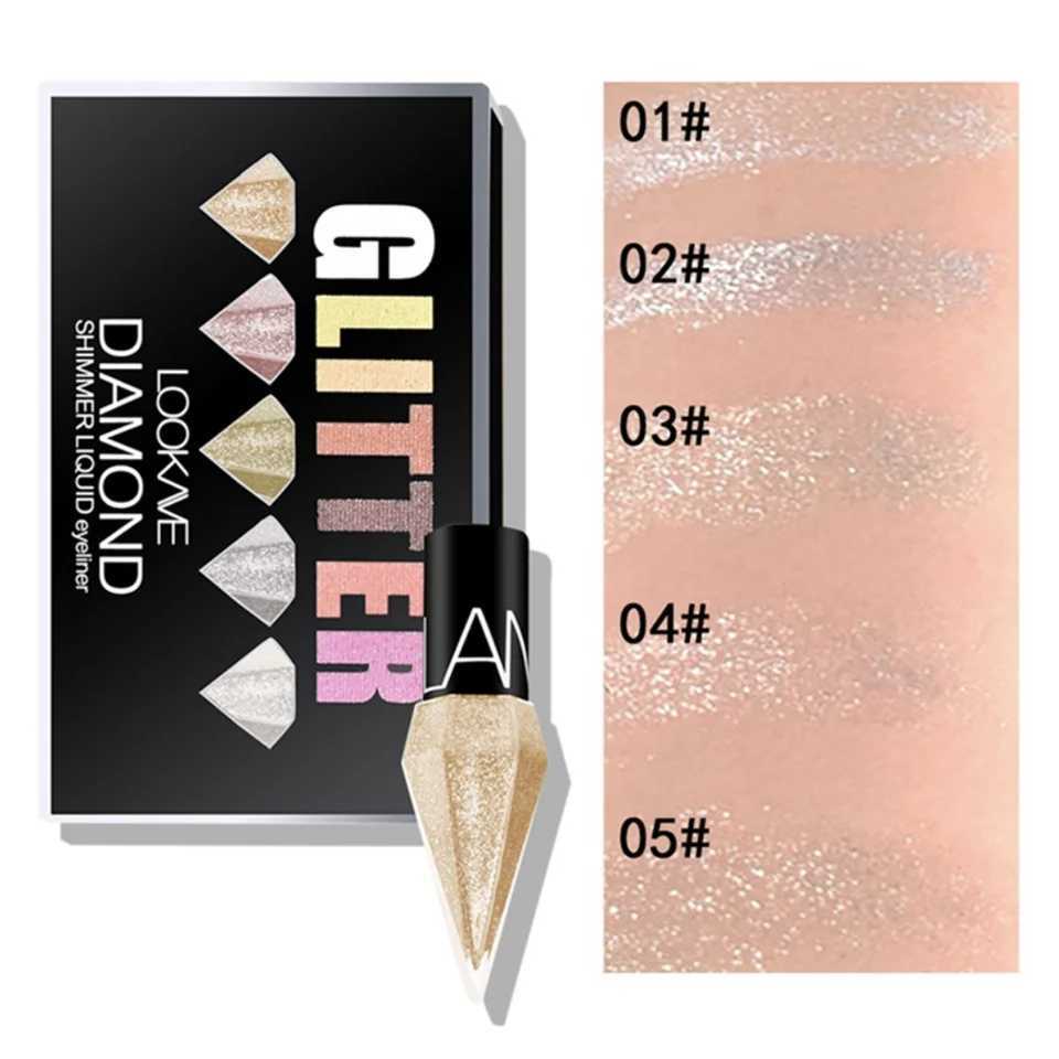 LOOKAVE 5pcs Diamond Glitter Sequins Waterproof Eyeliners Y240813