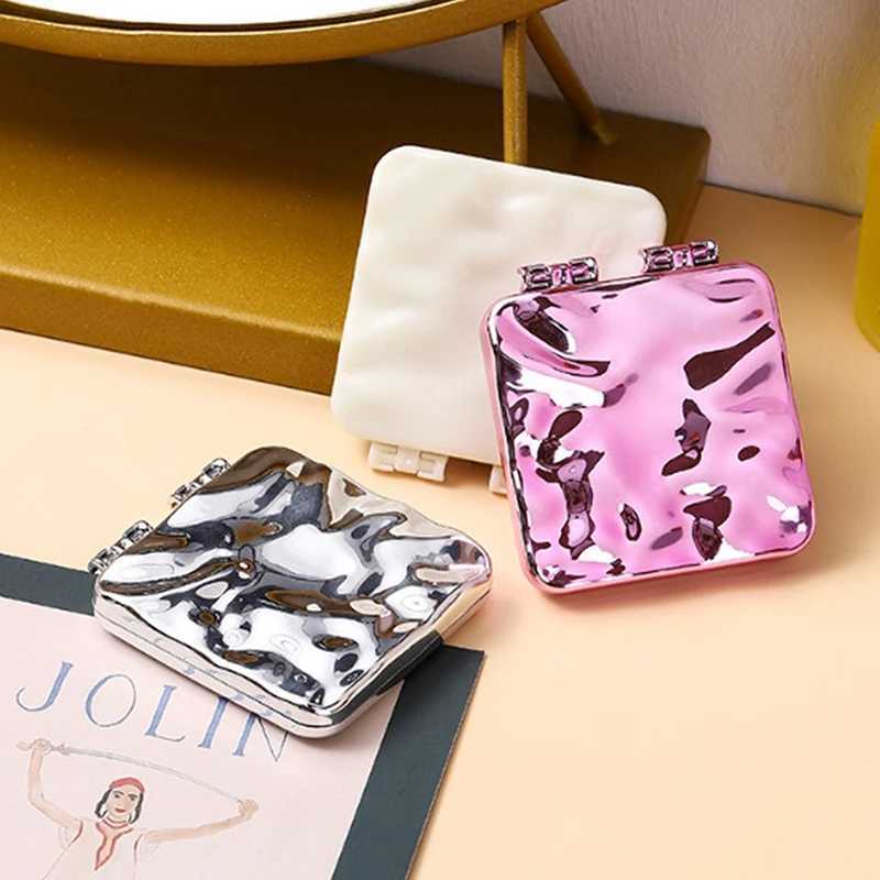 Folding Makeup Mirror Mini Square Makeup Mirror Portable Hand Mirror Double sided Compact Mirror Pocket Mirror W240813