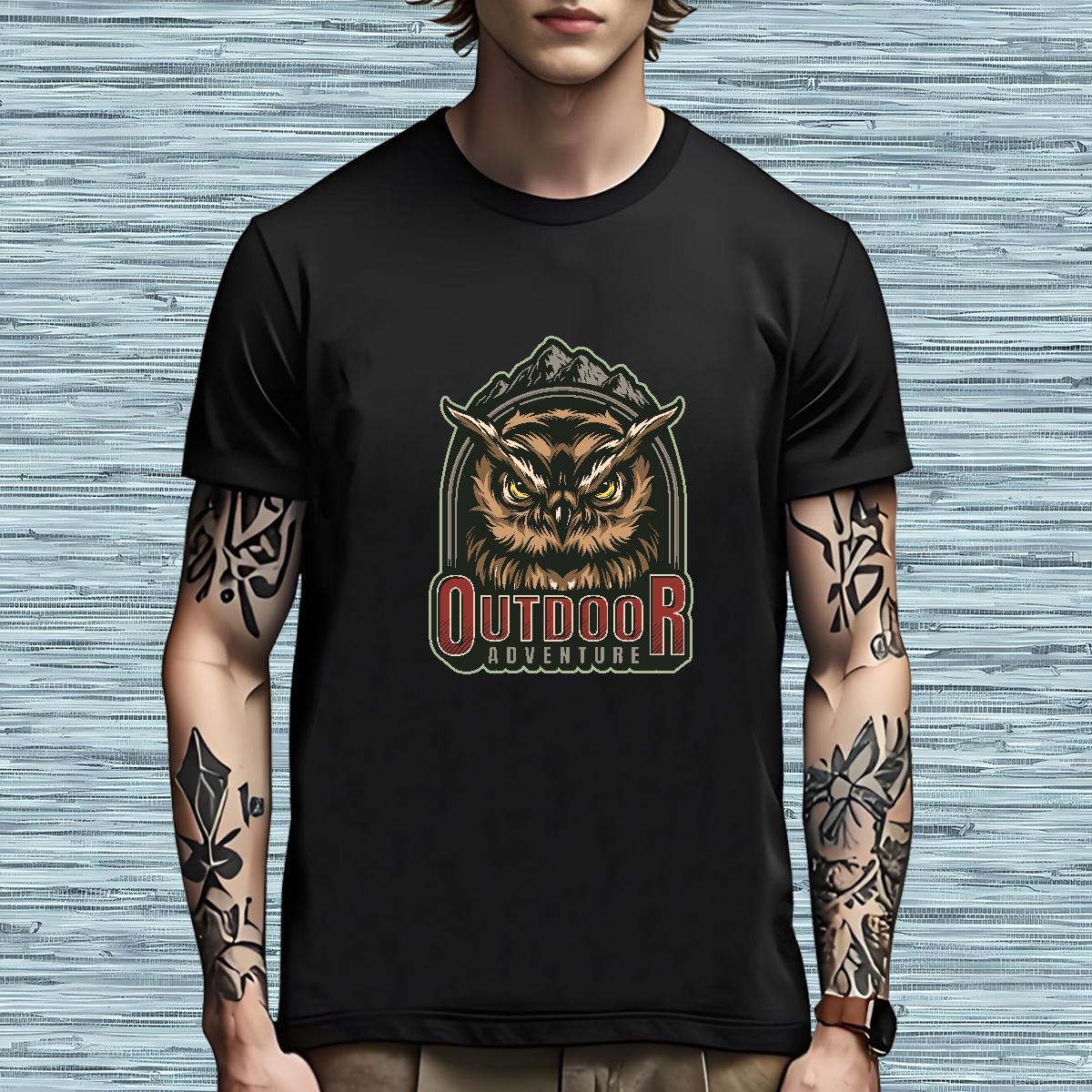 Classic T-Shirts Owl Breathable Crew Neck Street wear Hip Hop Customized 230g Pure Cotton Men Clothes T-Shirt Designer Fashion Clothings