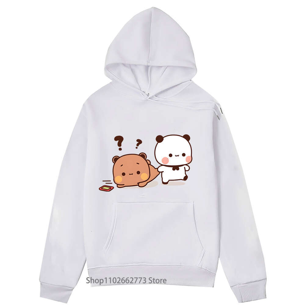 Bear Panda Graphic Hoodies Cartoon Bubu and Dudu Sweatshirt Girls Kawaii Print Pullover Women Casual Plus Size Streetwear