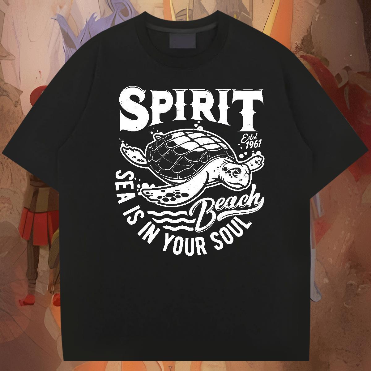 Cool Design Men Tshirts Sport 230g Cotton DIY Printed Crew Neck Breathable tortoise Man T Shirts Custom Polos