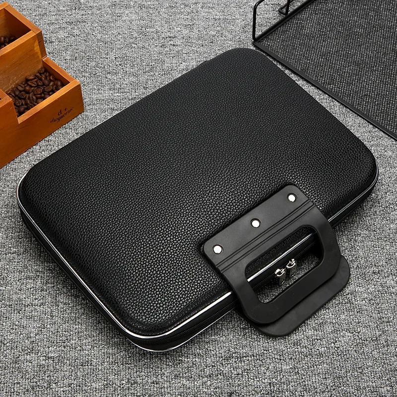 Hard Shell Briefcase Laptop Bag Waterproof PU Leather 240813