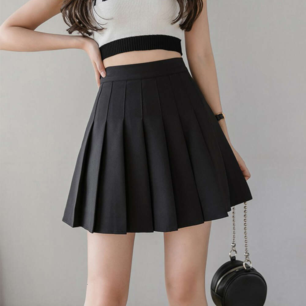 Summer Pleated Mini Women Streetwear Korean High Waist Black White Tennis Skirt Jk Kawaii Preppy Students A Line Skirts s
