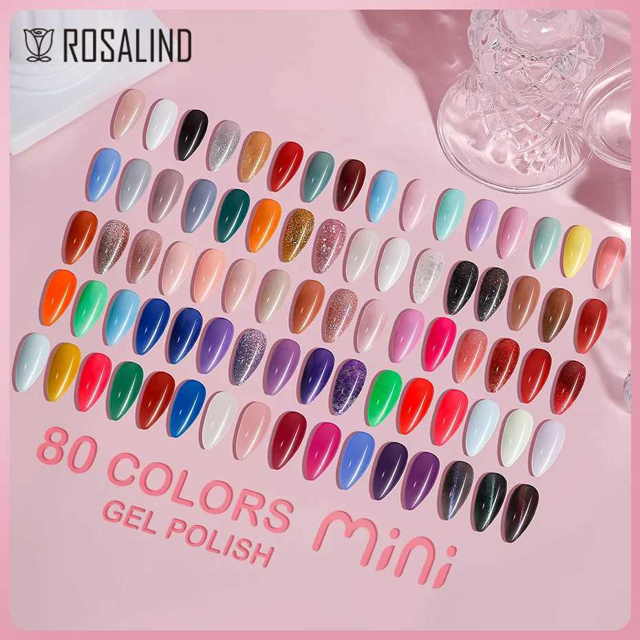 ROSALIND Gel Nail Polish Hybrid Varnishes Semi Permanent Nail Art Design Need UV Lamp Soak Off Nail Gel Polish Base Top CoatM240814