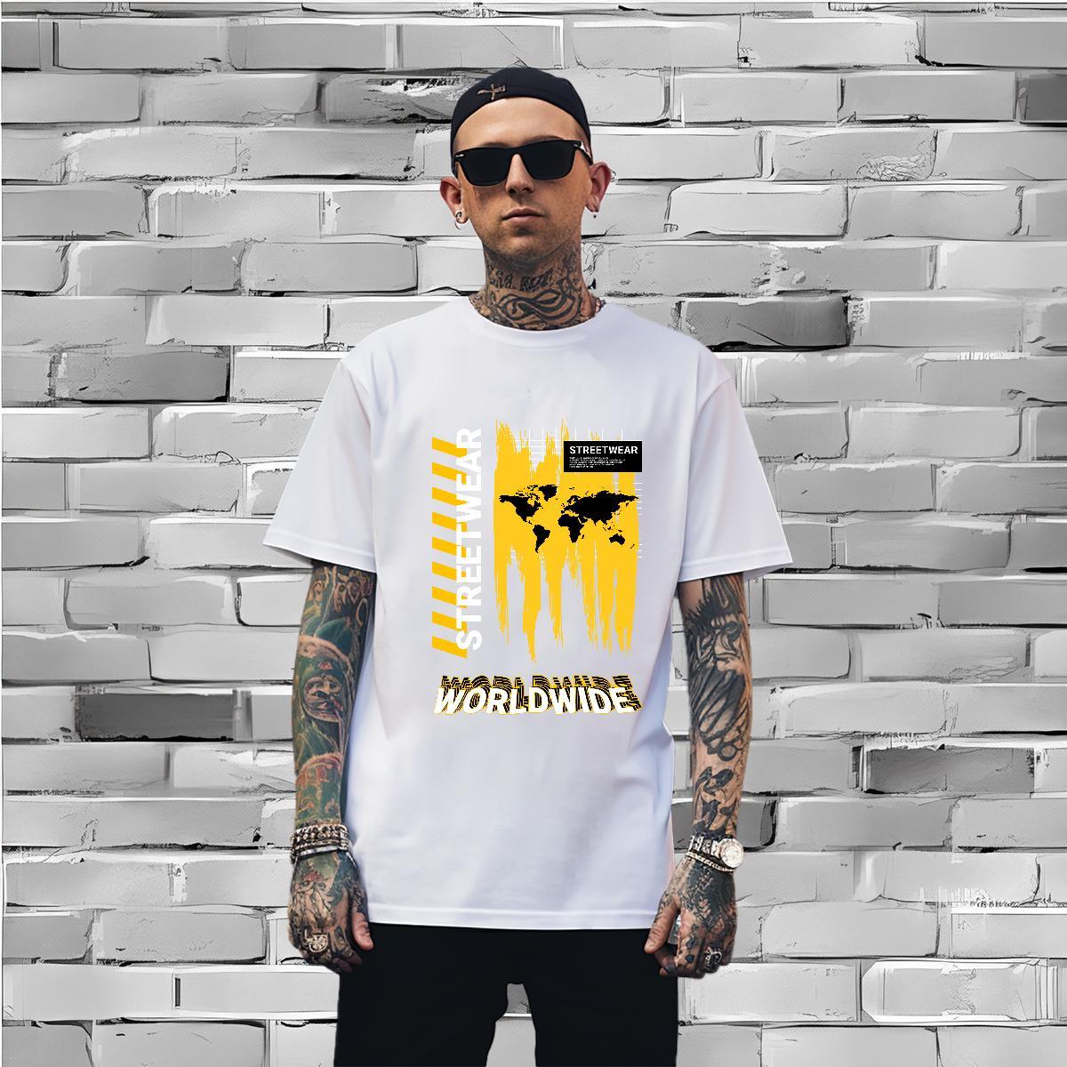 Brand letter Men T Shirts Home Outdoor Tshirts 230g 100% Cotton DIY Customized Breathable Crew Neck Asian Size Tee Shirt