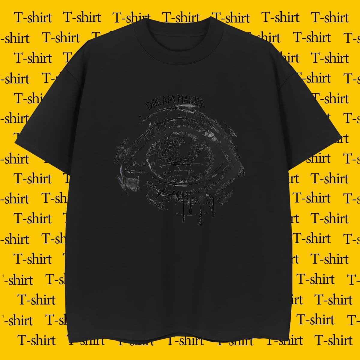 Cool Design eyes T Shirt For Man Street Men Tees 100% Cotton 230g DIY Customized Breathable Short Sleeve Skull Tee Shirt