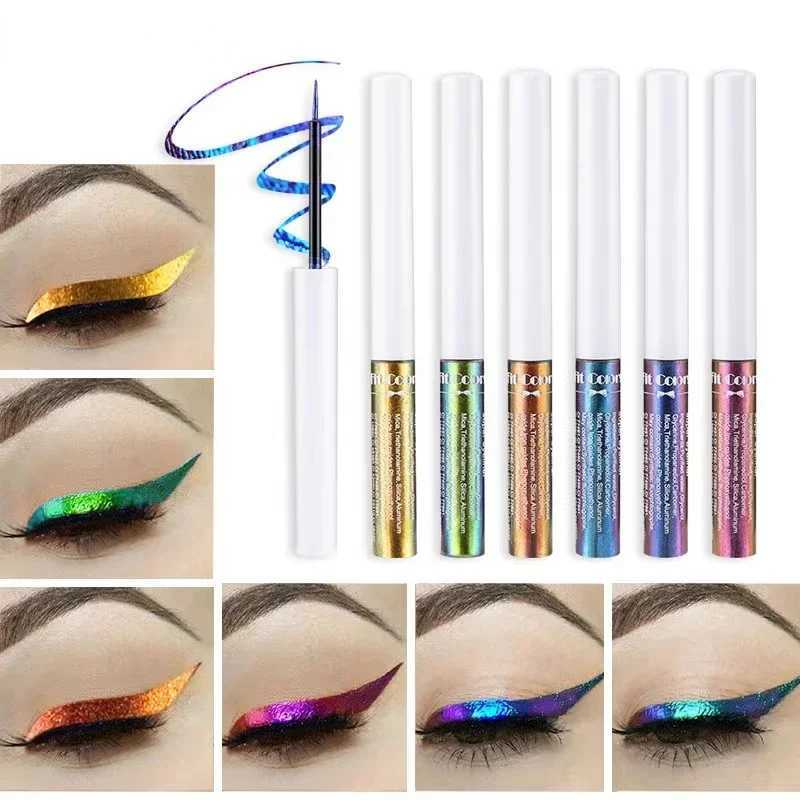 1PC Pearl Gloss Shiny Metallic Eyeshadow Liner Liquid Chameleons Eyeliner Multi Chrome Color Aurora Eye Makeup Glitter Pigment Y240813