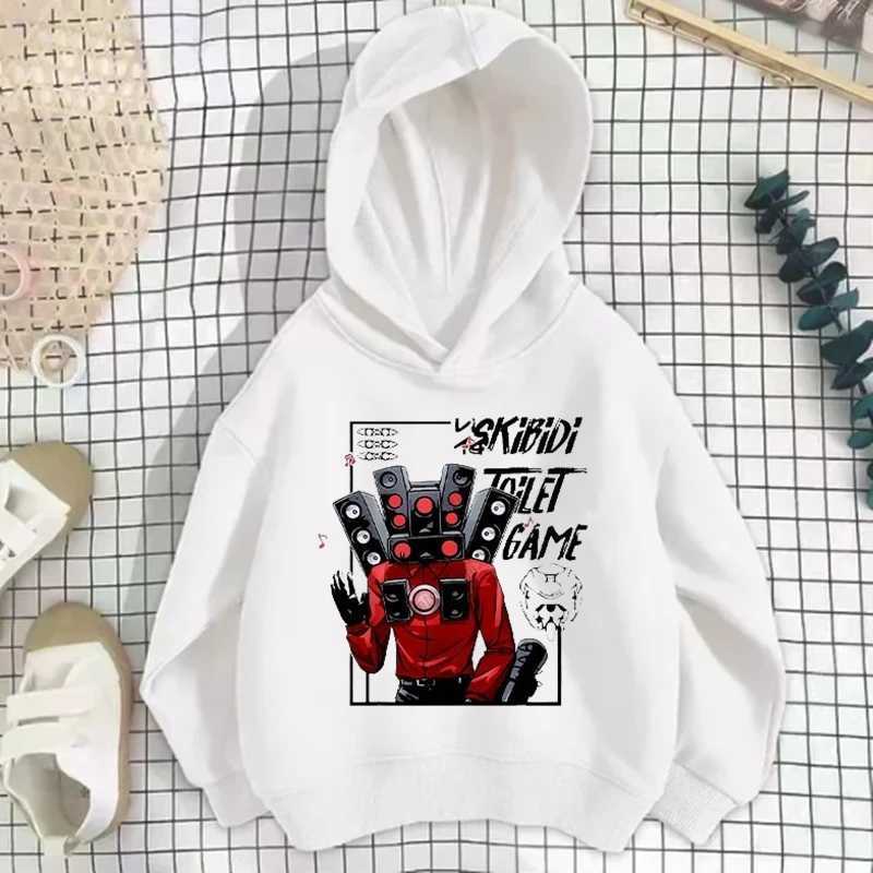 Childrens Hoodie Boy Girls Coat Long Sleeve SKIBIDI TOILET Cartoon Sweatshirt Black Leisure Clothing Age 3-12 Toddler TopY240814