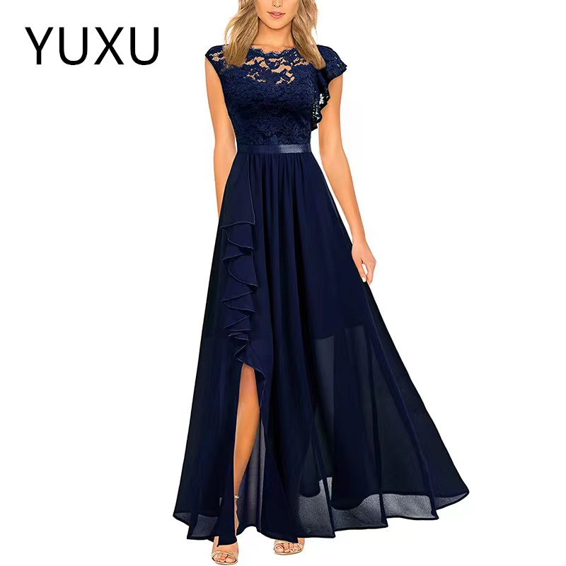 Vinatge Long lace chiffon Prom Dresses 2024 Sexy plus size African Evening Gown Cheap Full Lace Formal Party Dress Evening Formal Party Second Recepti