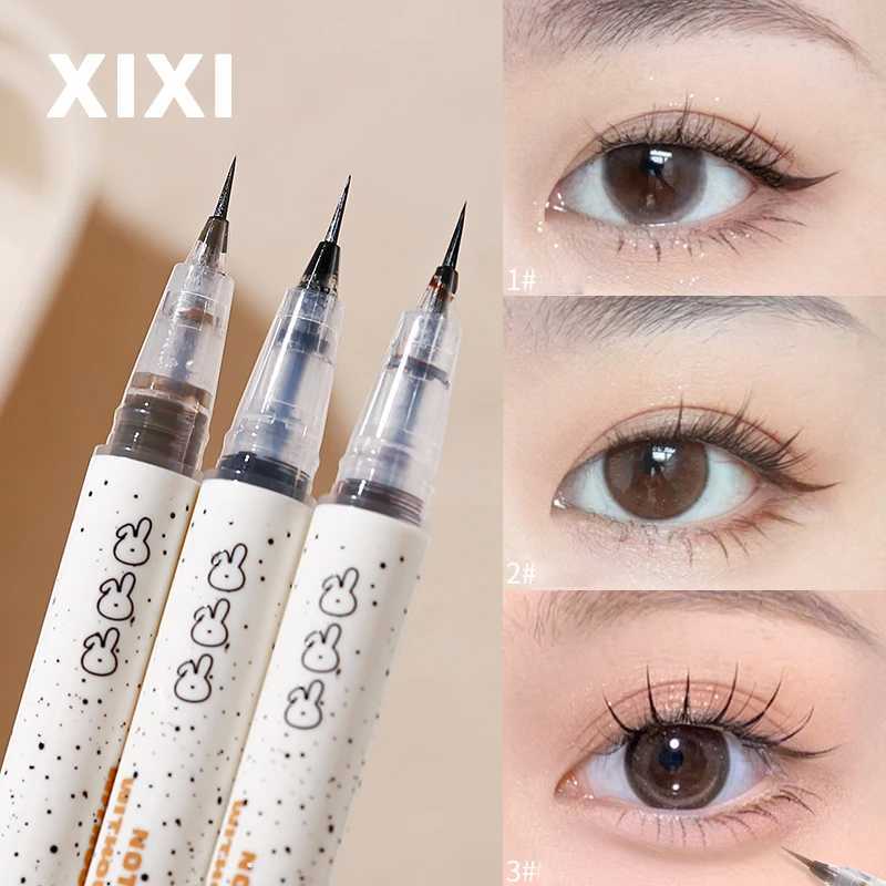 3 Colors Ultra Thin Silky Matte Liquid Eyeliner Pencil Waterproof Brighten Tea Brown Lying Silkworm Black Eyeliner Eye Makeup Y240813