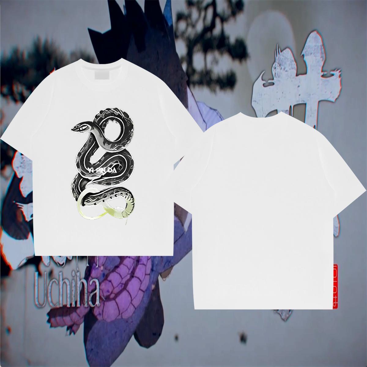 Classic Tshirts Street Wear 230g Cotton Custom Printed O-Neck Short Sleeve snake T Shirt For Man Fashion Design Tops Shirt