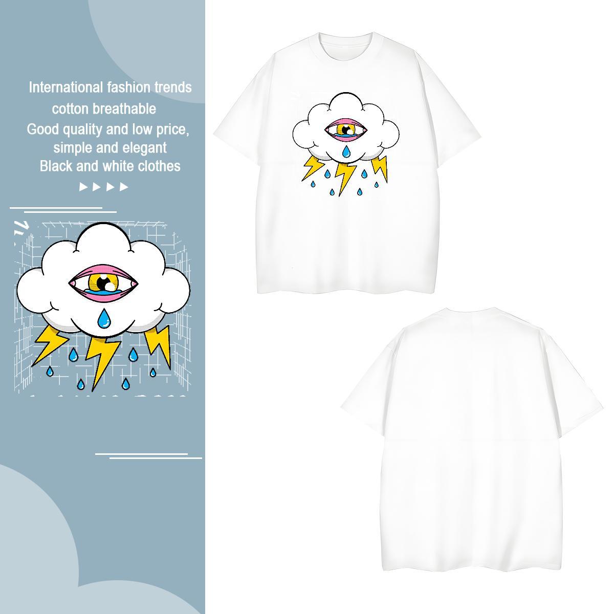 T-Shirts 230g Cotton eyes Hip Hop Street Breathable Short Sleeve Oversized 4XL Men Tees Designer Cool Top Tees