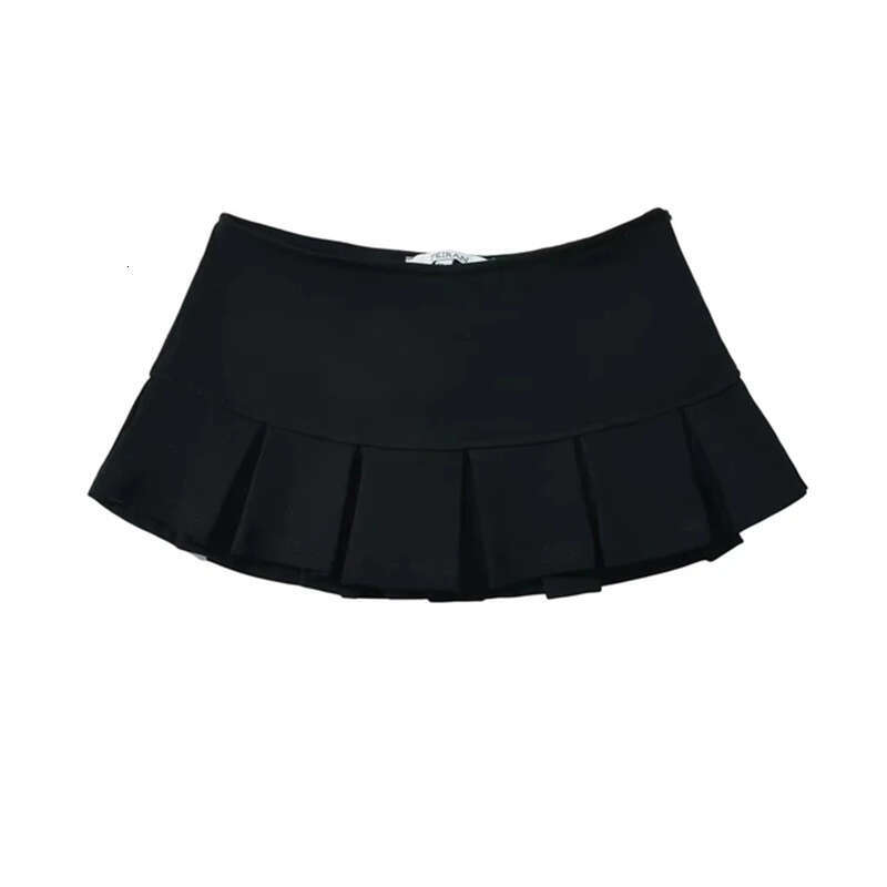 Y2K Mini Women Fashion Sexy Low Waist Black Pleated Short Skirts Summer Korean Preppy Kawaii White A Line Tennis Skirt New
