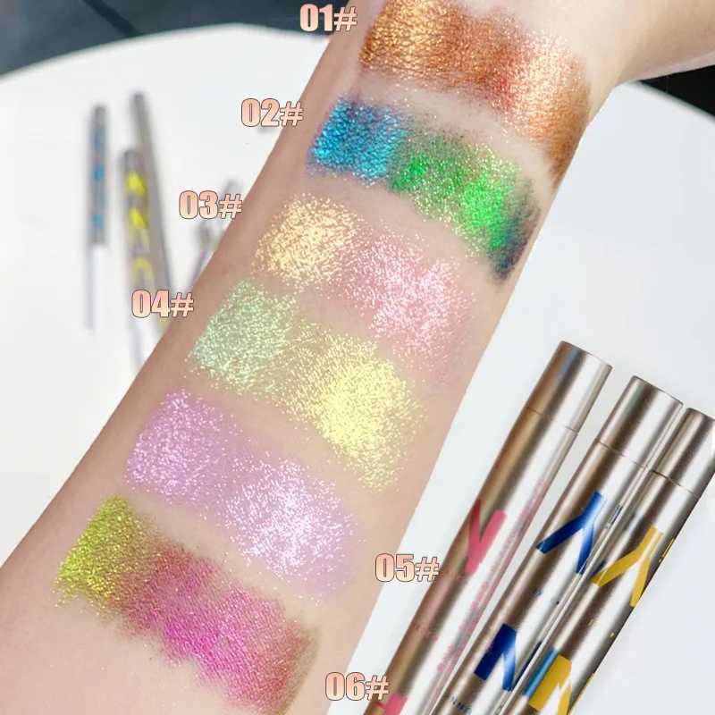 Aurora Multi Chrome Gel Eyeliner Pen High Pigmented Chameleon Galaxy Metallic Glitter Eyeshadow Eyes Make Up Shimmer Highlighter Y240813