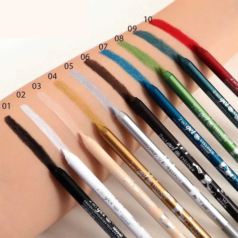Waterproof Eyeliner Gel Pencil Red Brown White Ultra-slim Soft Easy Wear High Pigment Lip Liner Professional Lasting Eyes Makeup Y240813