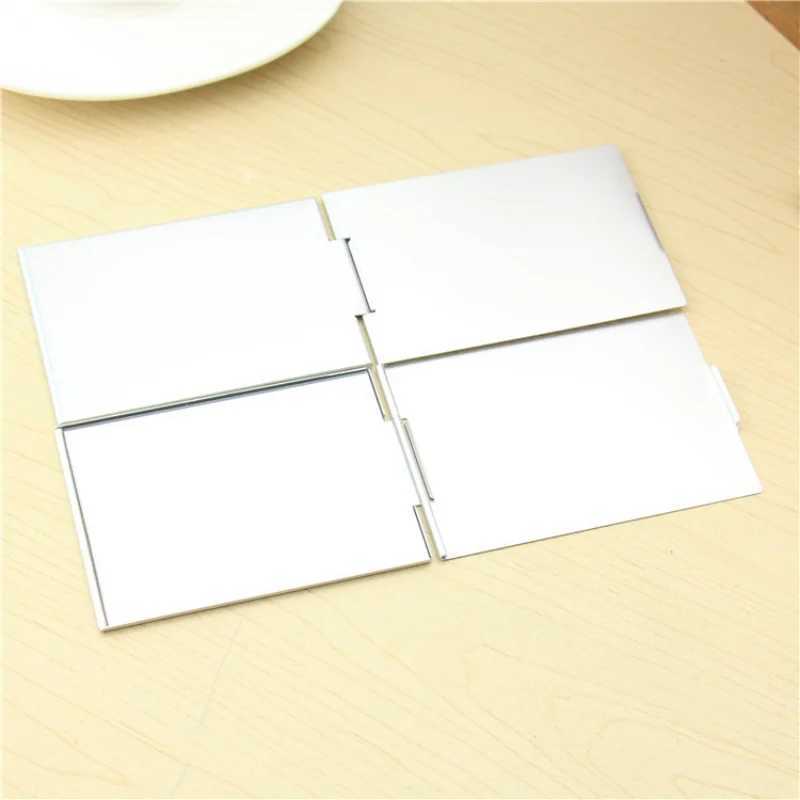 Aluminum folding mirror mini portable makeup mirror holder small mirror vanity table foldable compact pocket cosmetic tool W240813