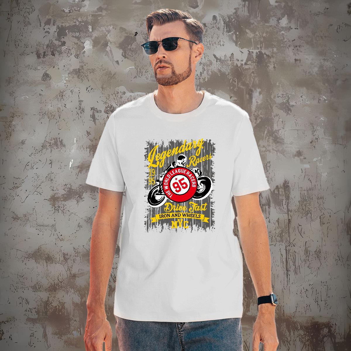 Loose Motorcycle Mens T Shirts Casual Daily Wear Men Tshirts 230g 100% Cotton 2024 Designer O-Neck Short Sleeve Custom Print Oversized Top Tees