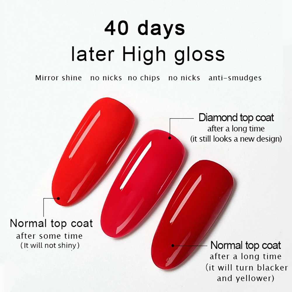 Vendeeni 15ml Diamond Top Coat For Gel Nail Polish Reinforce Long Lasting UV Soak Off Gel Varnish High Light Nail Art Primer GelM240814