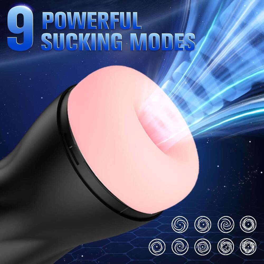 Automatic male device, suction male device pump, with 9 suction and 10 vibration and heating male sex toys, hands-free pocket male pump adult sex toy